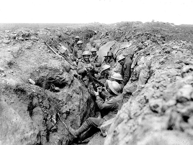 AIF soldiers in trench at Bullecourt in 1917