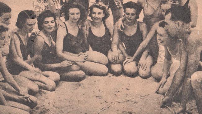 Instructor Harry Vickery shows the women how a belt should be tied. Picture